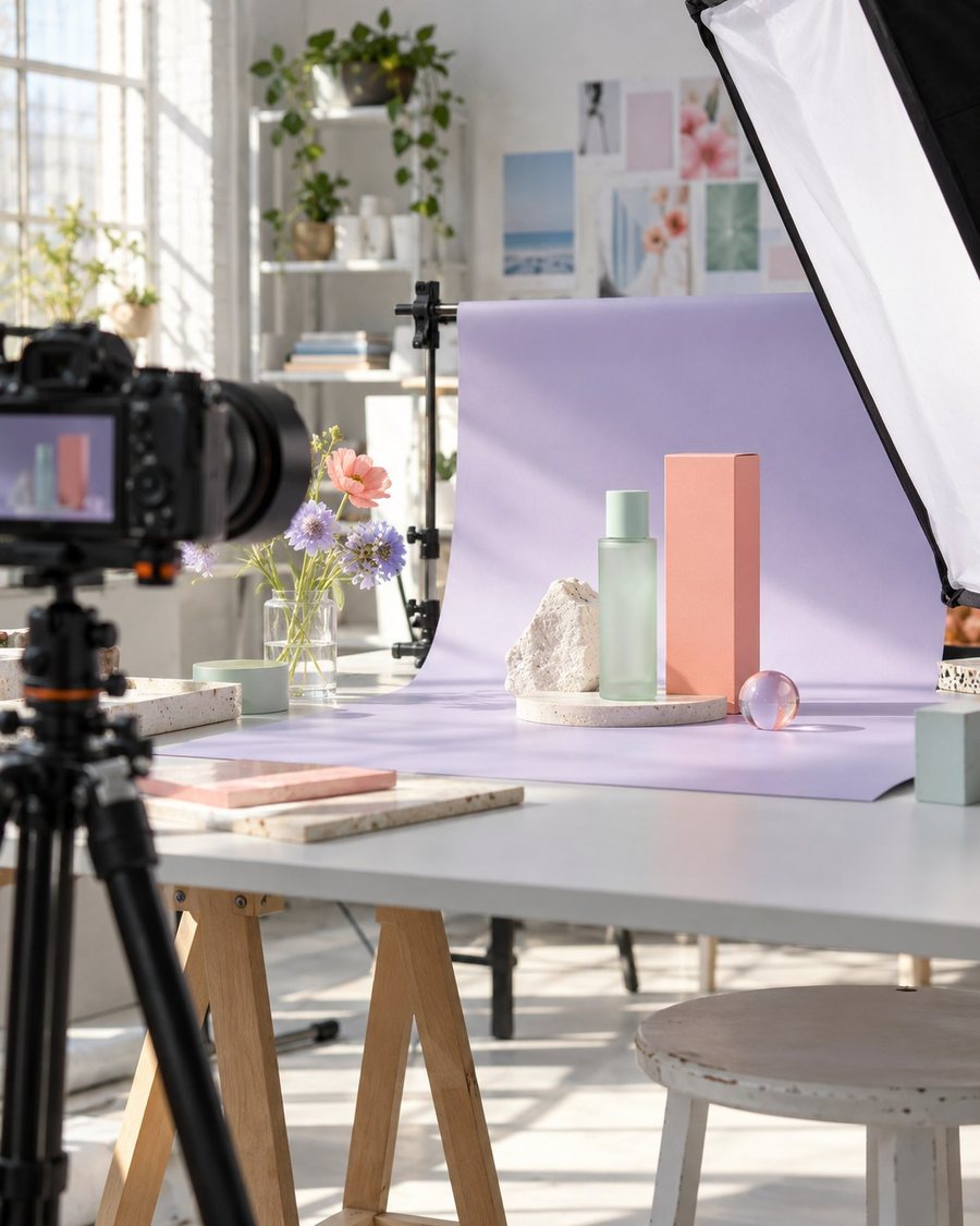 Vorbereitung eines Produktshootings